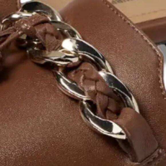 NEW JOHNSTON AND MURPHY Leather Lilly Chain Slide Sandals black for women 253 - Picture 6 of 7